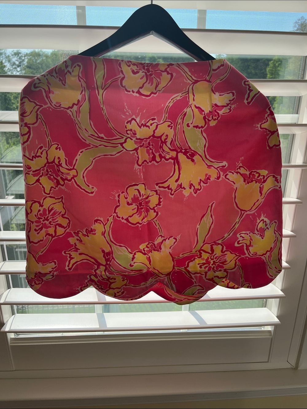 Lilly Pulitzer Pink & Yellow Floral Scalloped Hem Skirt